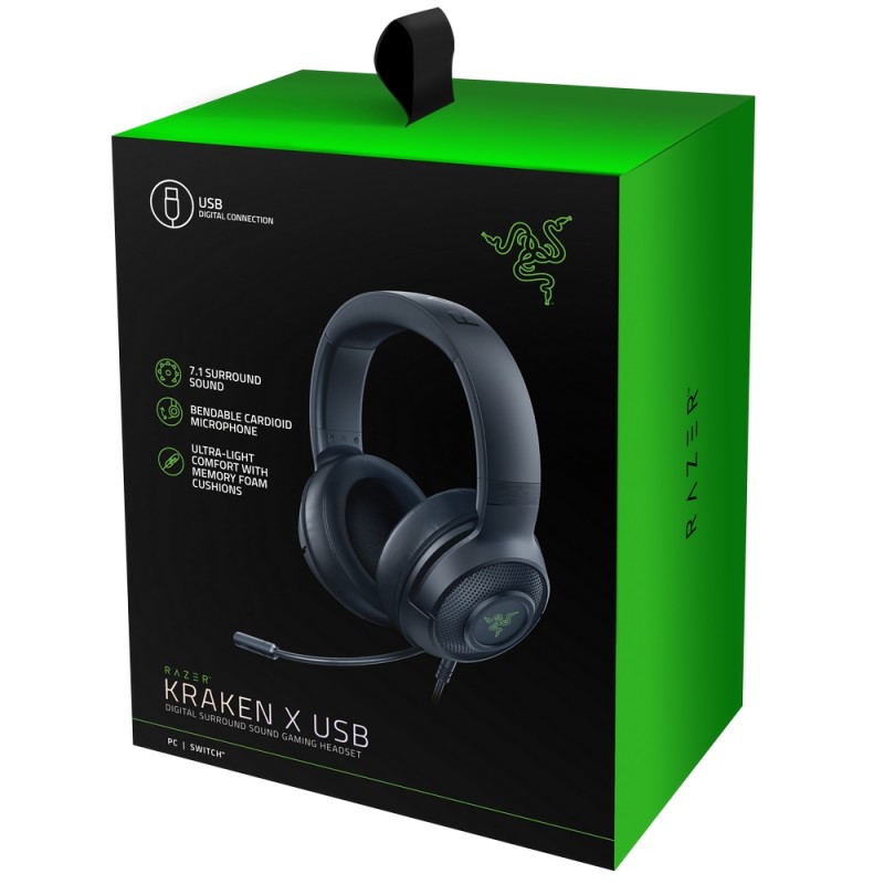 Ακουστικά Κεφαλής Razer Kraken X USB 7.1 BLACK PC  image