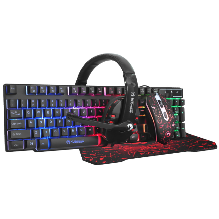 Gaming Set 4in1 Marvo Scorpion CM370 (Keyboard,Mouse,Headset,Mousepad) image