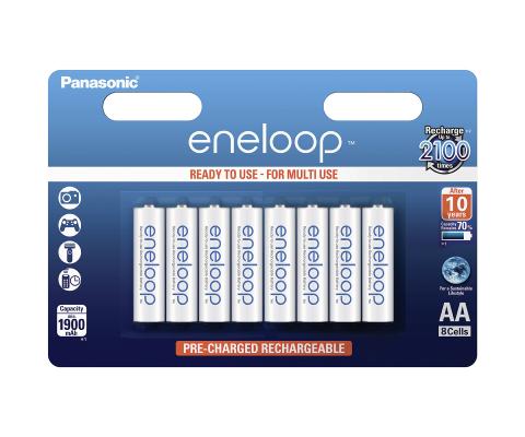 Eneloop 8x HR6/AA 1900mAh 1.2V BK-3MCCE/8BE Panasonic image