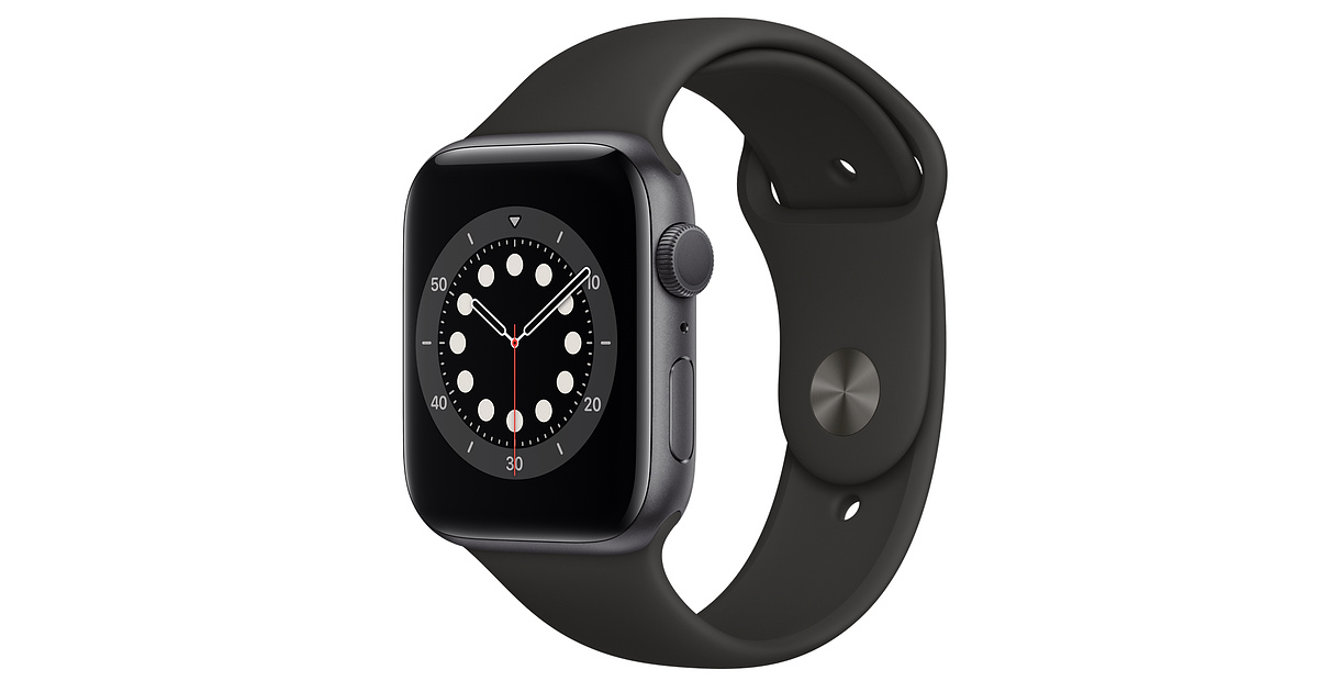 Apple Watch Series 6 GPS Alu 44mm Space Gray Black Sport Band M00H3 image