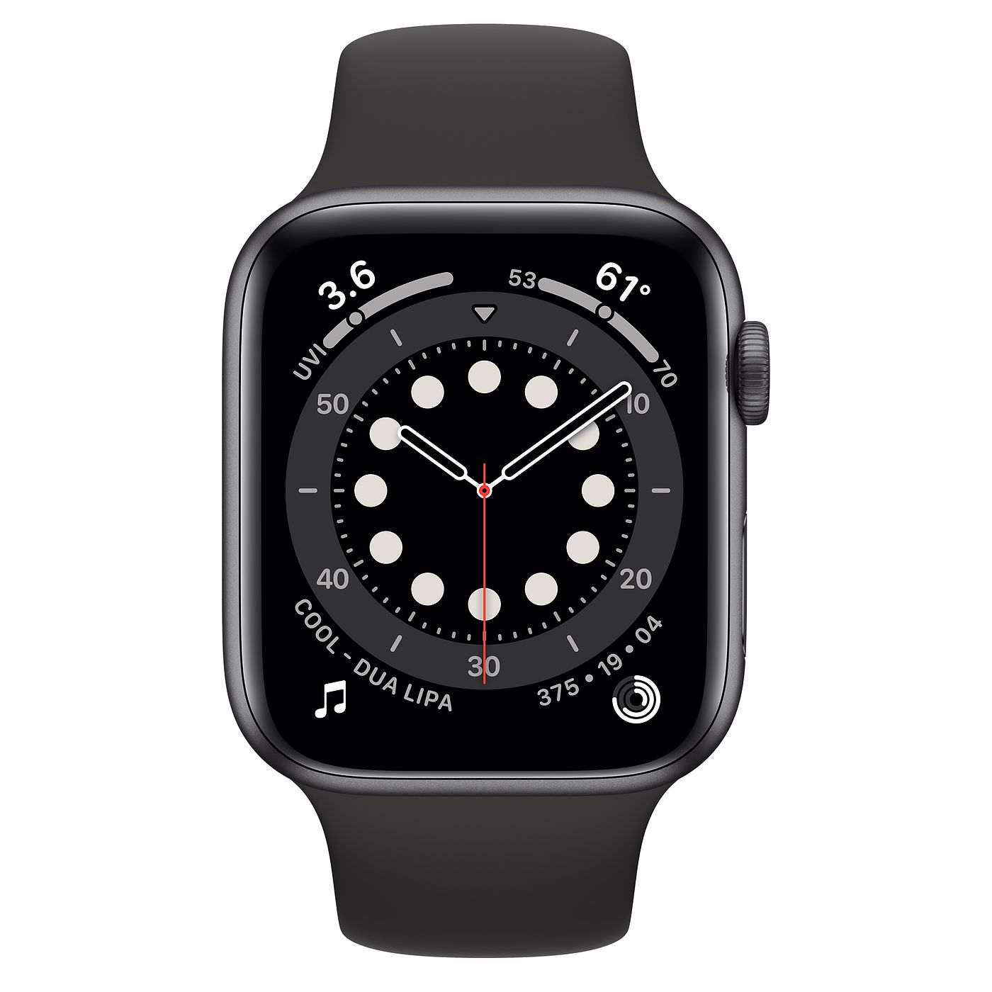 Apple Watch Series 6 GPS Alu 44mm Space Gray Black Sport Band M00H3 image