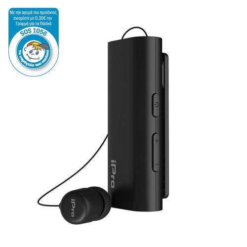 Bluetooth Headset iPro RH519 Restractable με δόνηση Μαύρο image