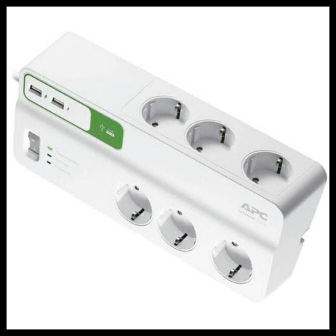 Πολύπριζο Ασφαλείας 2,0m 6 Outlets,2*USB 2.4A APC SurgeArrest White PM6U-GR image