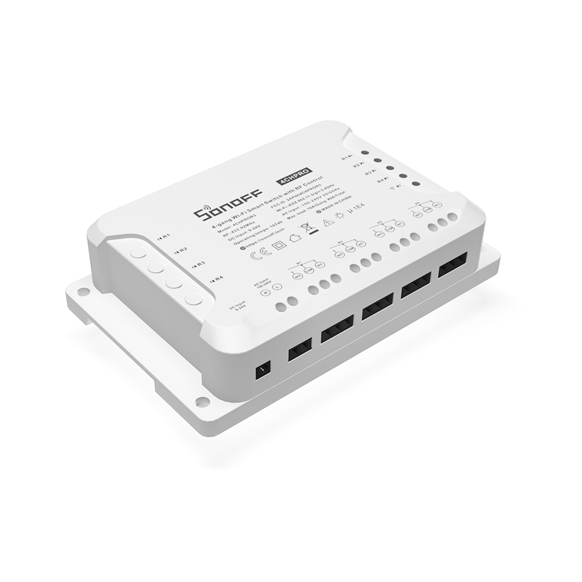Ενδιάμεσος Διακόπτης 4CH PRO R3  με Wi-Fi και RF σε Λευκό Χρώμα Sonoff  80011 image