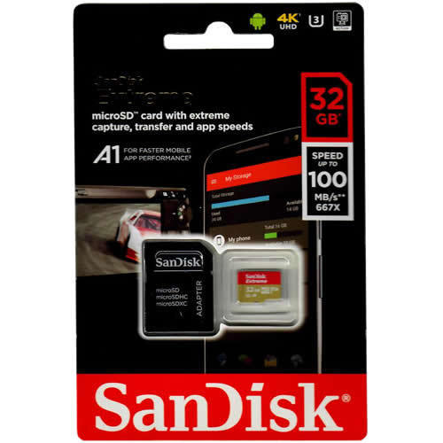 MicroSD 32GB Cl10 100MB/s SANDISK Extreme Adapter SDSQXAF-032G-GN6MA image