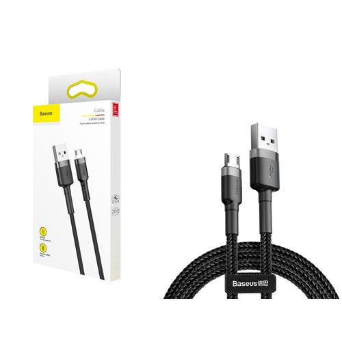 Καλώδιο Φόρτισης USB-A to Micro USB 2A 3m Baseus Grey-Black CAMKLF-HG1 image