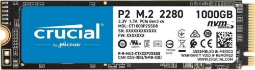 SSD P2 1TB NVMe M.2 PCI Express 3.0 Crucial CT1000P2SSD8 image