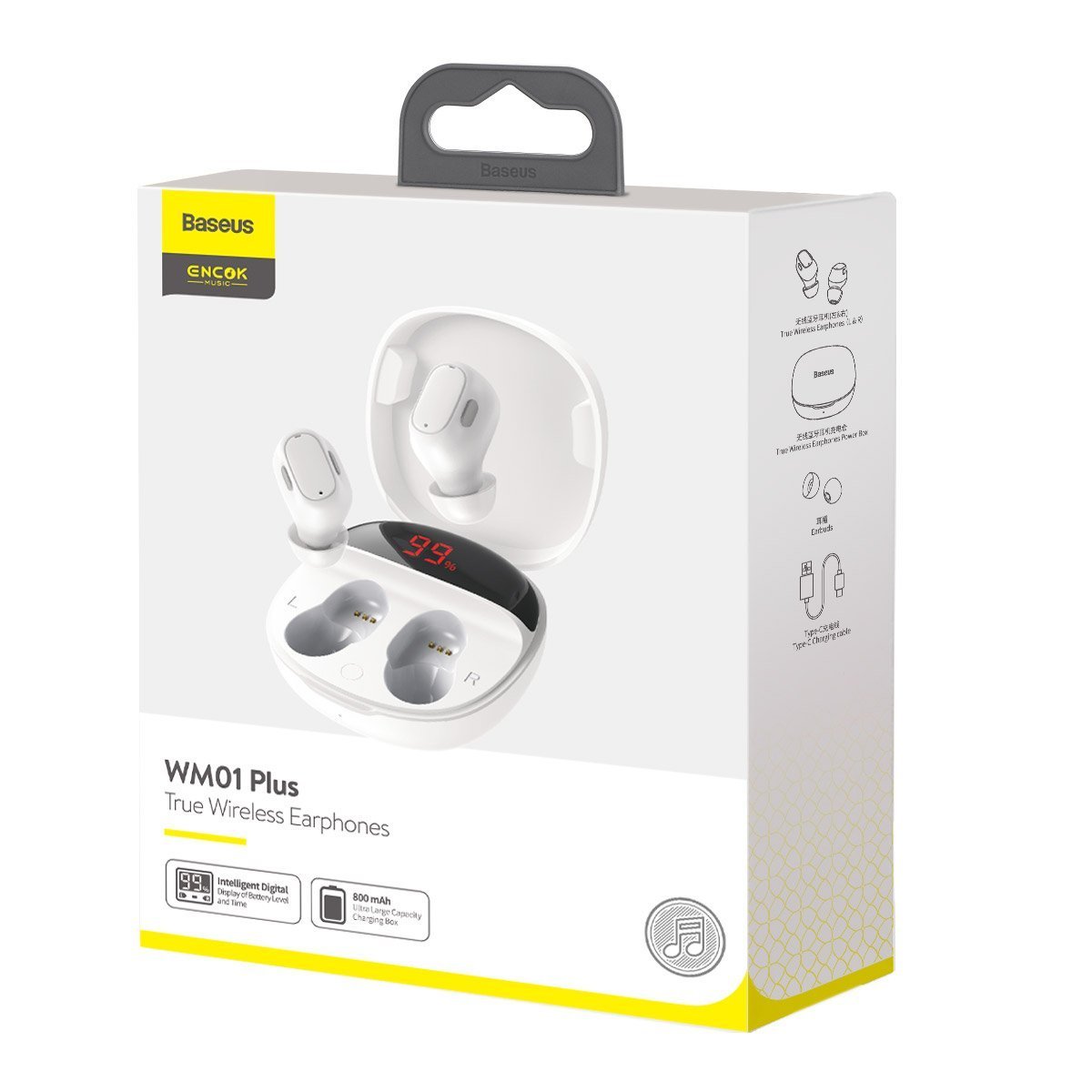 Bluetooth Handsfree Baseus WM01 Plus In-ear Λευκό NGWM01P-02 image