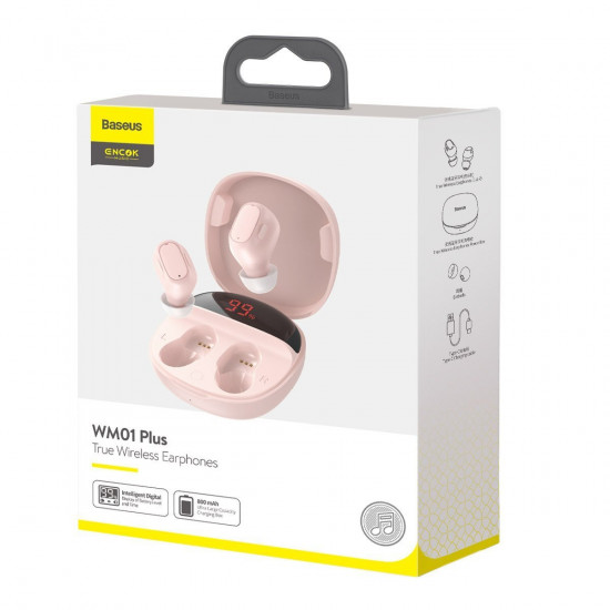 Bluetooth Handsfree Baseus WM01 Plus In-ear Ροζ NGWM01P-04 image