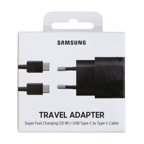 Γνήσιος Ταχυφορτιστής Με Καλώδιο Type C to Type C EP-TA800XBE 25W Samsung Black RETAIL image