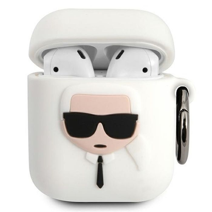 Silicone Case Ikonik Λευκό (Apple AirPods) Karl Lagerfeld KLACCSILKHWH  image