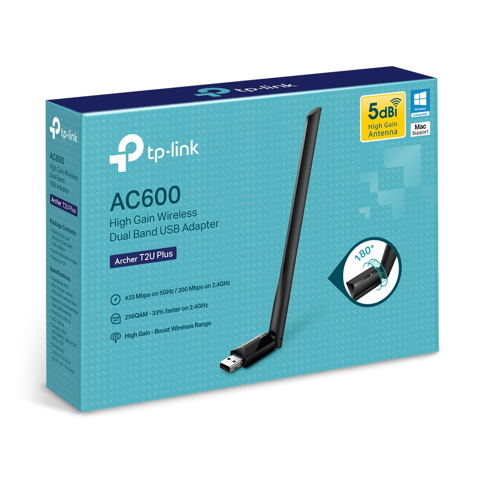 Wireless Dual Band AC600 USB Adapter Archer T2U Plus TP-Link v.1 image