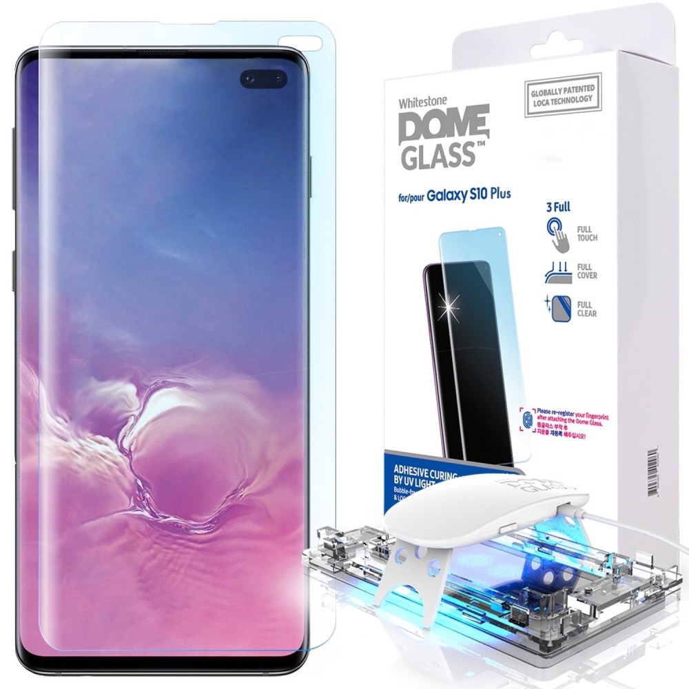 Dome Tempered Glass For Galaxy S10 Plus Full Cover Whitestone image