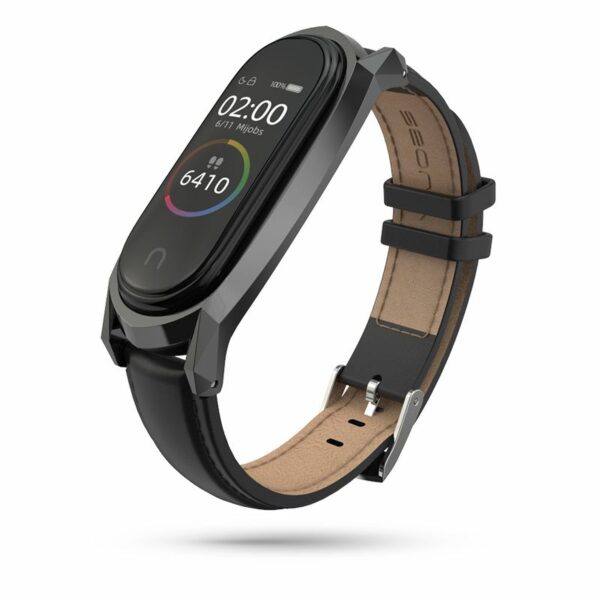 Ανταλλακτικό Λουράκι Tech Protect Herms Leather Black (Xiaomi Mi Band 5/6) image