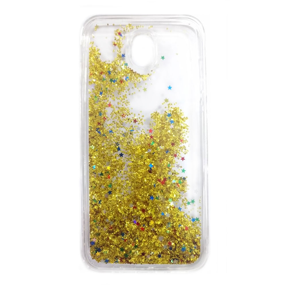 Samsung Galaxy J7 2017 J730FN Liquid Glitter Silicone Case Gold image