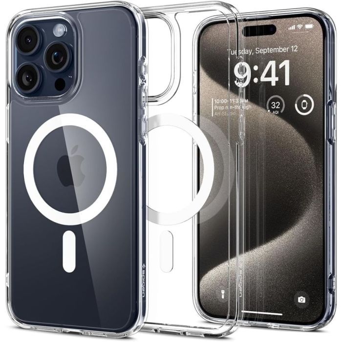 iPhone 15 Pro Max Spigen Ultra Hybrid MagFit Back Cover Λευκό-Διάφανο ACS06576 image