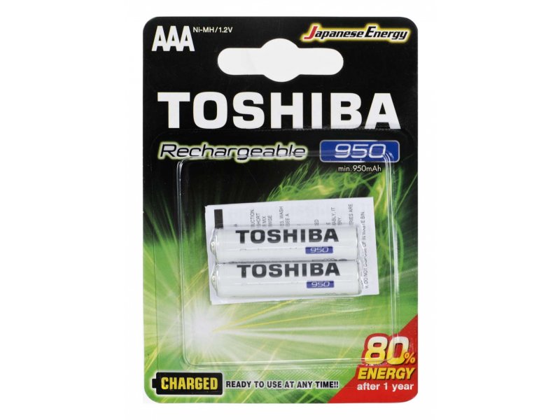 Επαναφορτιζόμενες Μπαταρίες Toshiba AAA Ni-MH 950mAh 1.2V 2τμχ image