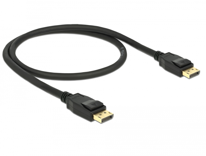 DisplayPort 1.2 Cable 4K 2m Male to Male Black Delock 83806 image