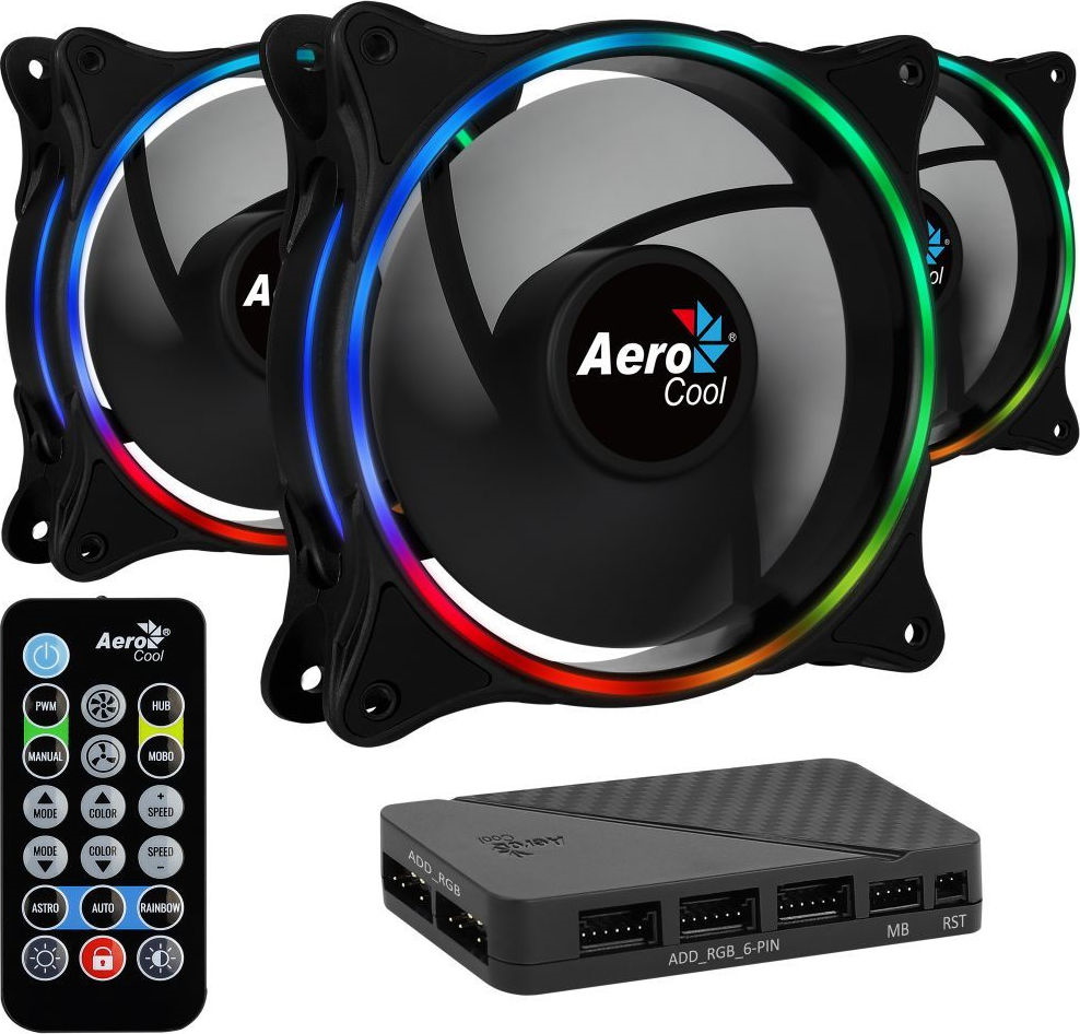 Ανεμιστήρας Eclipse 12 Pro RGB 3in1 +Remote+HUB Aerocool  image