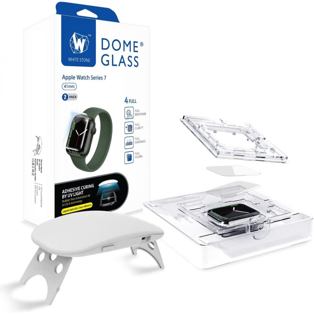 Tempered Glass (2τμχ) Whitestone Dome For Apple Watch 45mm Full Cover  image