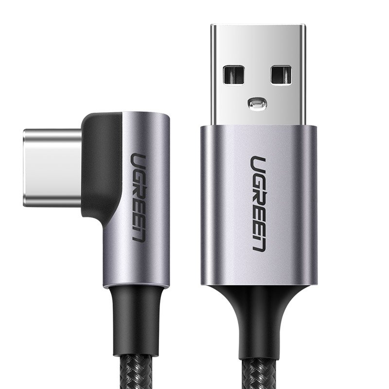 Braided Cable Angle USB 2.0 USB-C male - USB-A male 2m Ugreen 50942 image