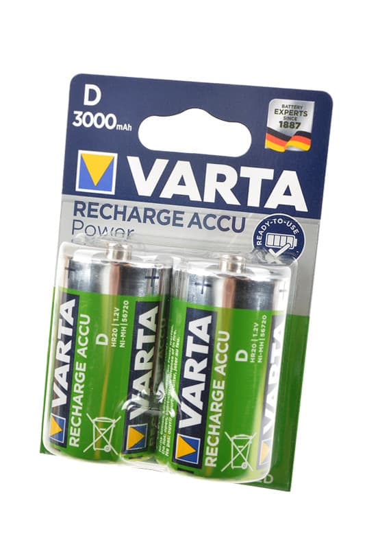 2x Rechargeable Accu D HR20 Pre-Charged NiMH 3000mAh 56720 Varta  image