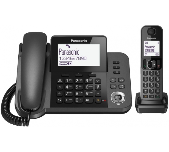 Ενσύρματο/Ασύρματο Τηλέφωνο Με Υποδοχή Handsfree Panasonic KX-TGF310EXM Black image