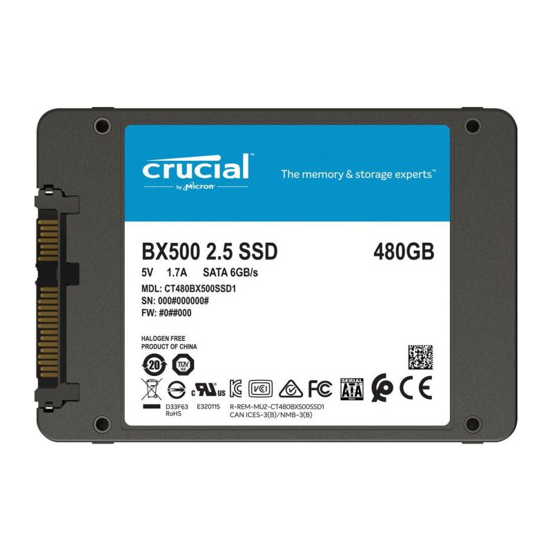 SSD BX500 480GB 2.5" SATA3 Crucial CT480BX500SSD1 image