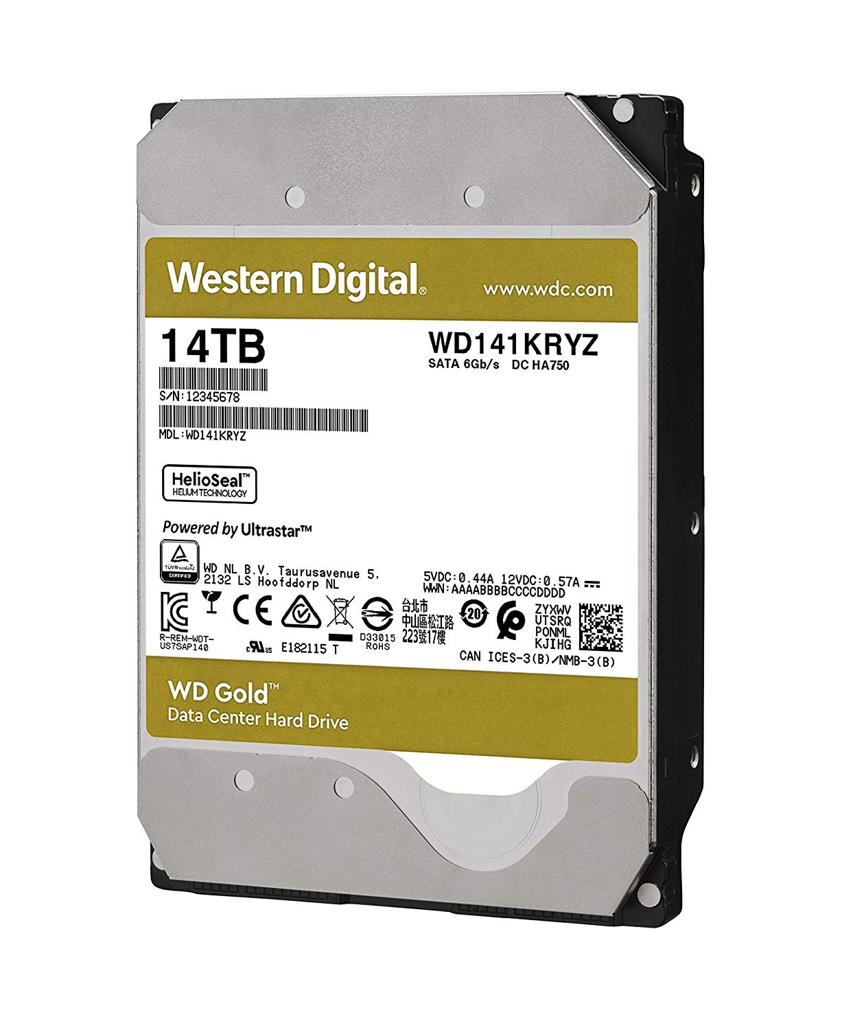 HDD Western Digital Caviar GOLD 3.5" 14TB WD141KRYZ For NAS image