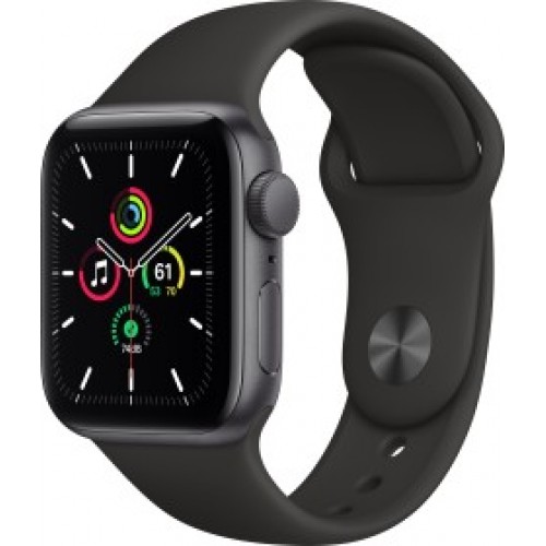 Apple Watch SE Aluminium 40mm Αδιάβροχο με Παλμογράφο Space Grey with Midnight Sport Band MKQ13 image