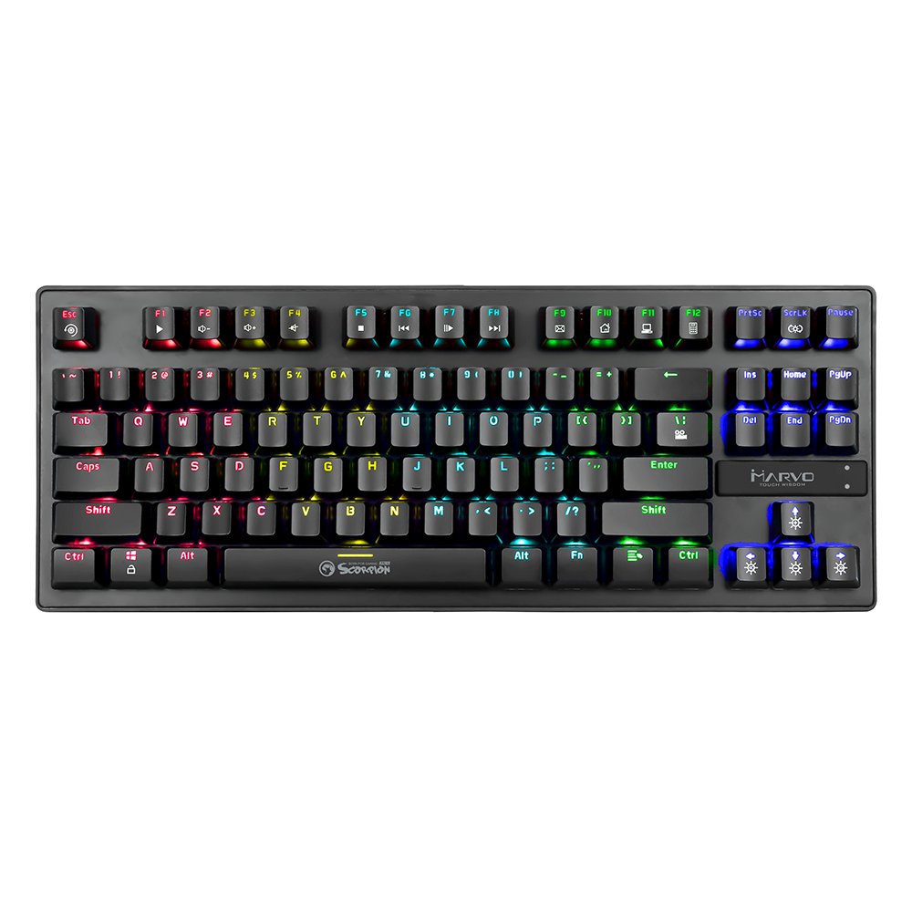 Πληκτρολόγιο Ενσύρματο Mechanical Marvo KG901 87Keys Black US (Blue Switches) image