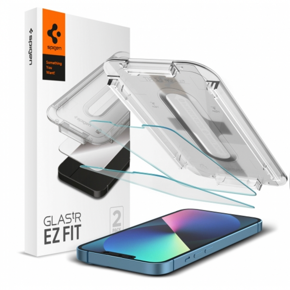 Tempered Glass x2 Glas.tR EZ Fit Spigen 9H iPhone 13/13 Pro AGL03385 image