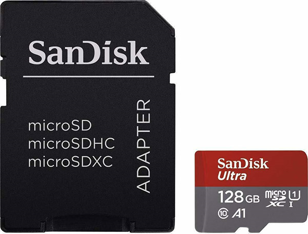 MicroSD 128GB Cl10 100MB/s SANDISK Ultra U1 A1 With Adapter SDSQUA4-128G-GN6MA image