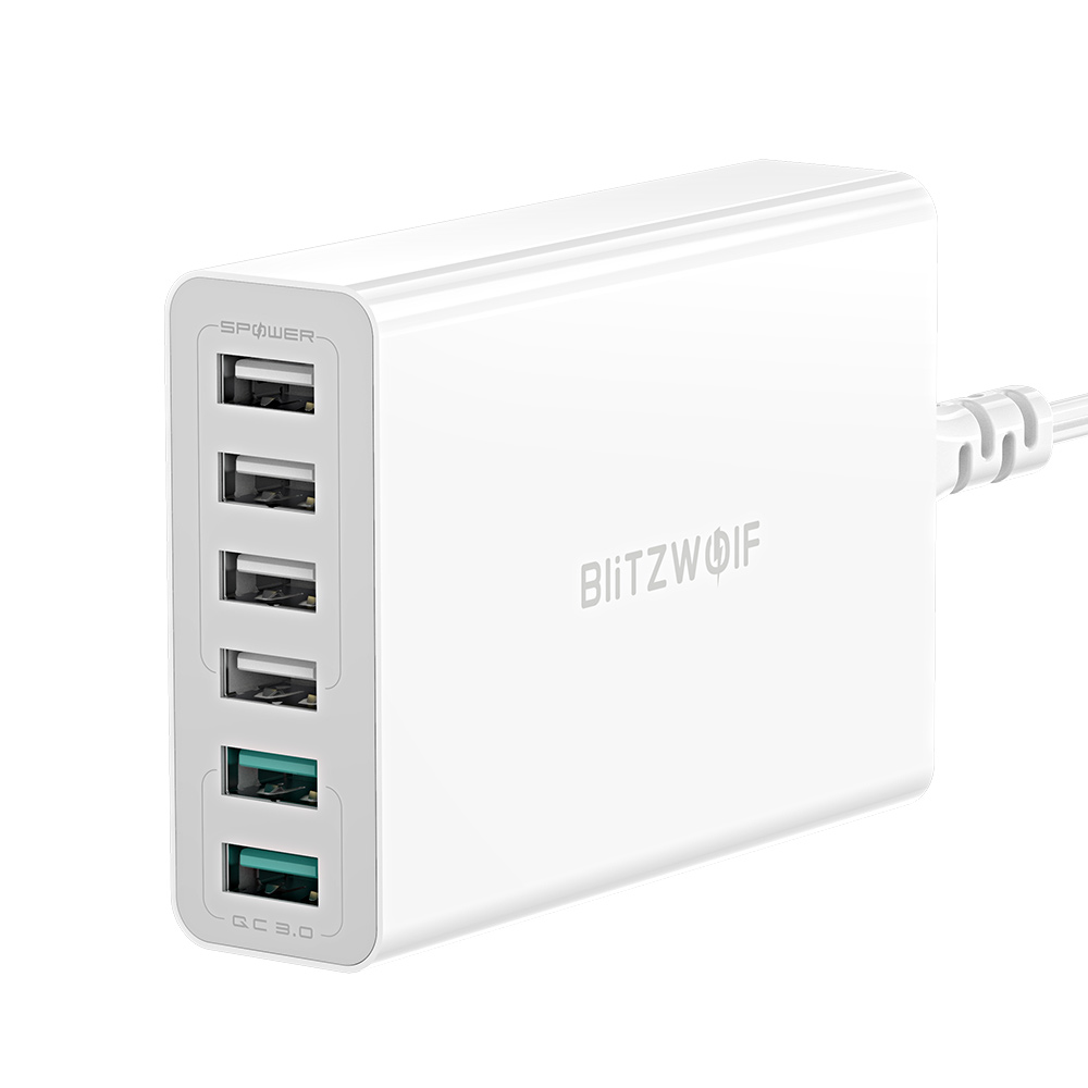Φορτιστής Χ. Καλώδιο με 6 Θύρες USB-A 60W Quick Charge 3.0 BlitzWolf BW-S15 (5907489604321) image