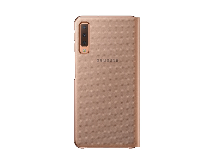 Samsung Galaxy A7 2018 6" Flip Wallet Original Gold EF-WA750PFE image