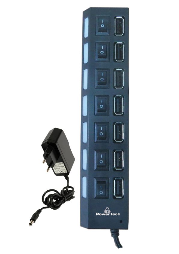  USB Hub 7 Port USB Με Διακόπτες On/Off Και Εξωτερική Τροφοδοσία PT-111 image