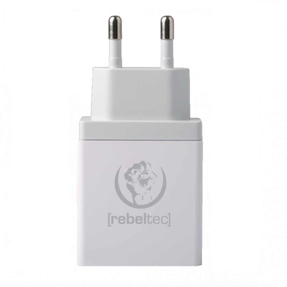 Φορτιστής Χ. Καλώδιο με 4 Θύρες USB-A Quick Charge 3.0 Rebeltec Λευκός (H400 TURBO) image