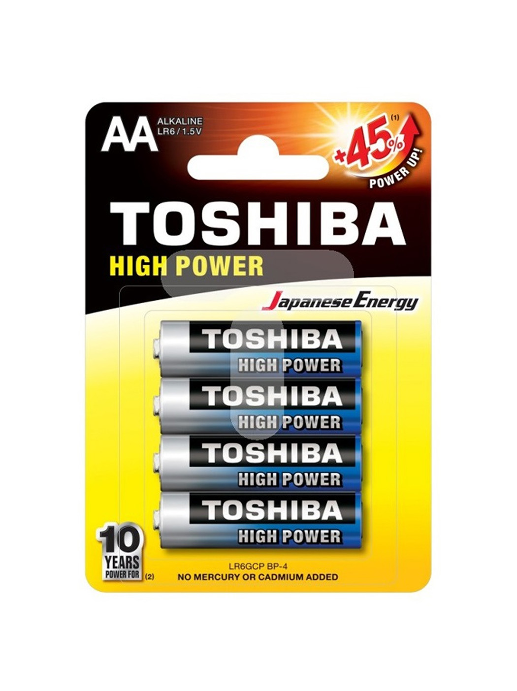 High Power Toshiba Αλκαλικές Μπαταρίες AA 1.5V 4τμχ  LR6GCP BP-4 image