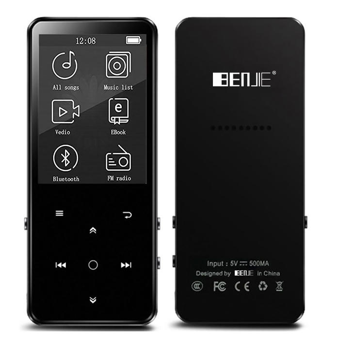 MP4 Player Benjie BJ-A12PLUS-K11 2.4" Bluetooth, 8GB Black image