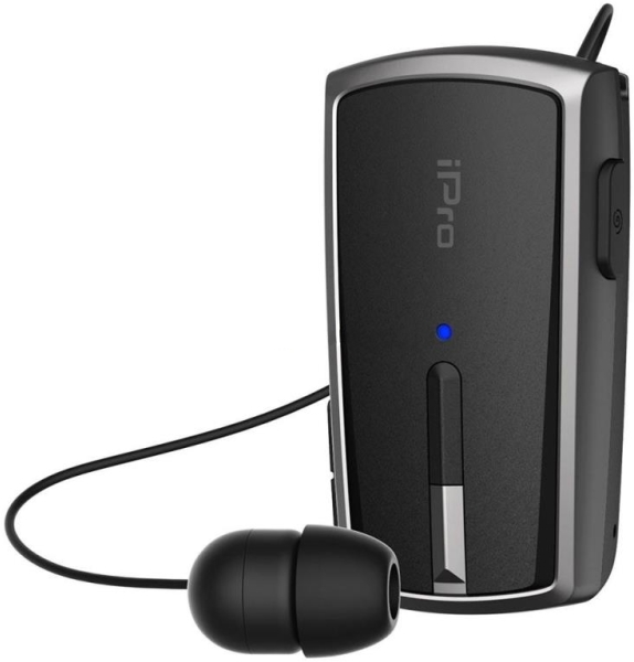 Bluetooth Headset iPro RH120 Restractable  Μαύρο-Γκρι image