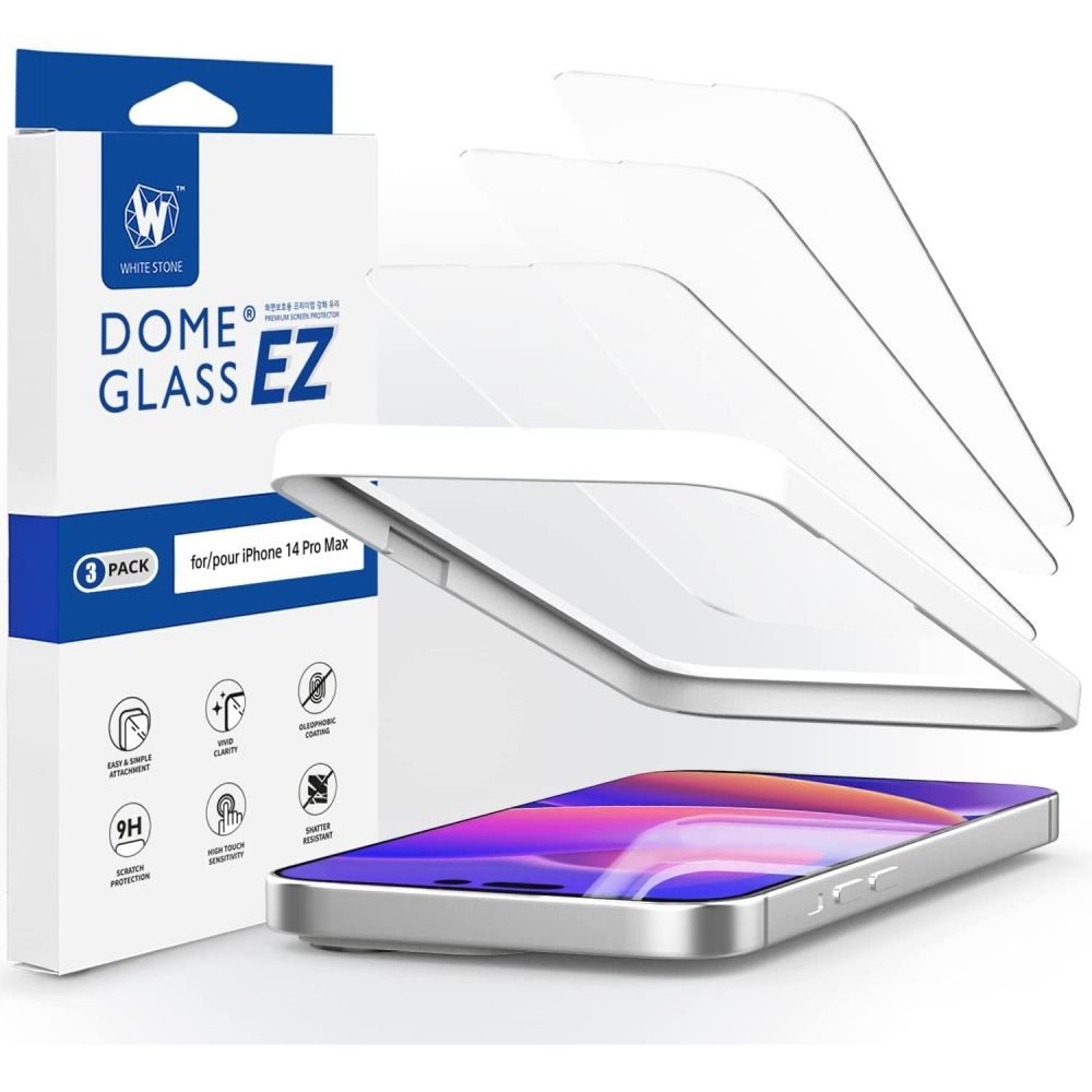Tempered Glass (3τμχ) Whitestone Dome EZ For iPhone 14 Pro Max image