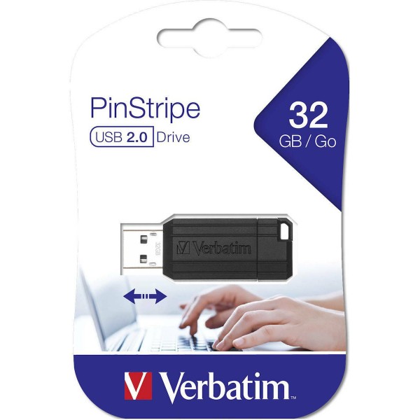 Verbatim PinStripe USB 2.0 Drive 32GB Black 49064 image