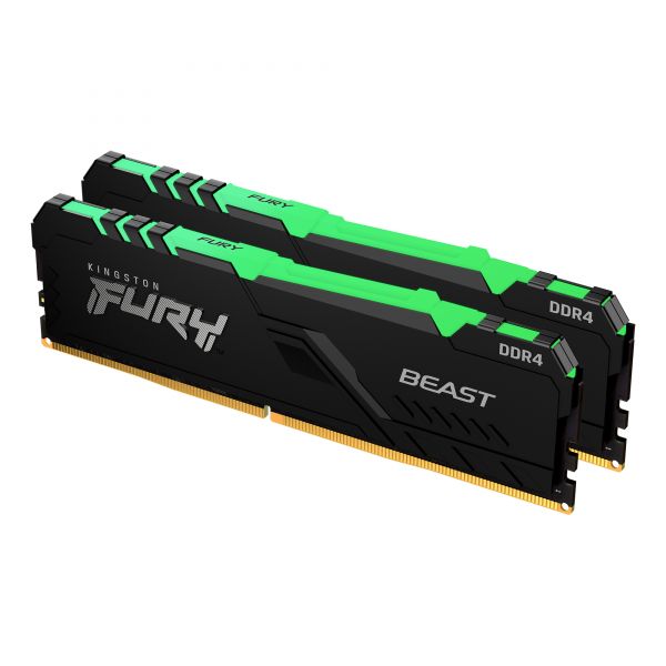 Μνήμη Ram Kingston Fury Beast RGB 16GB (2x8GB) DDR4 3200MHz KF432C16BBAK2/16 image