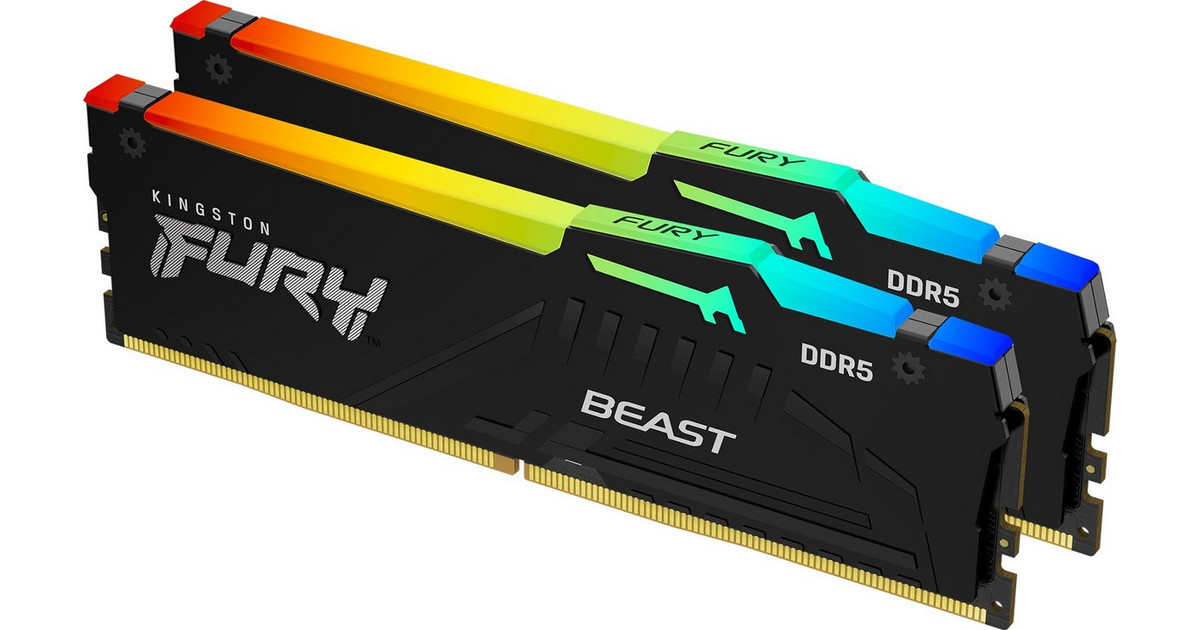 Μνήμη Ram Kingston Fury Beast RGB 32GB (2x16GB) DDR5 6000MHz KF560C36BBEAK2-32 image
