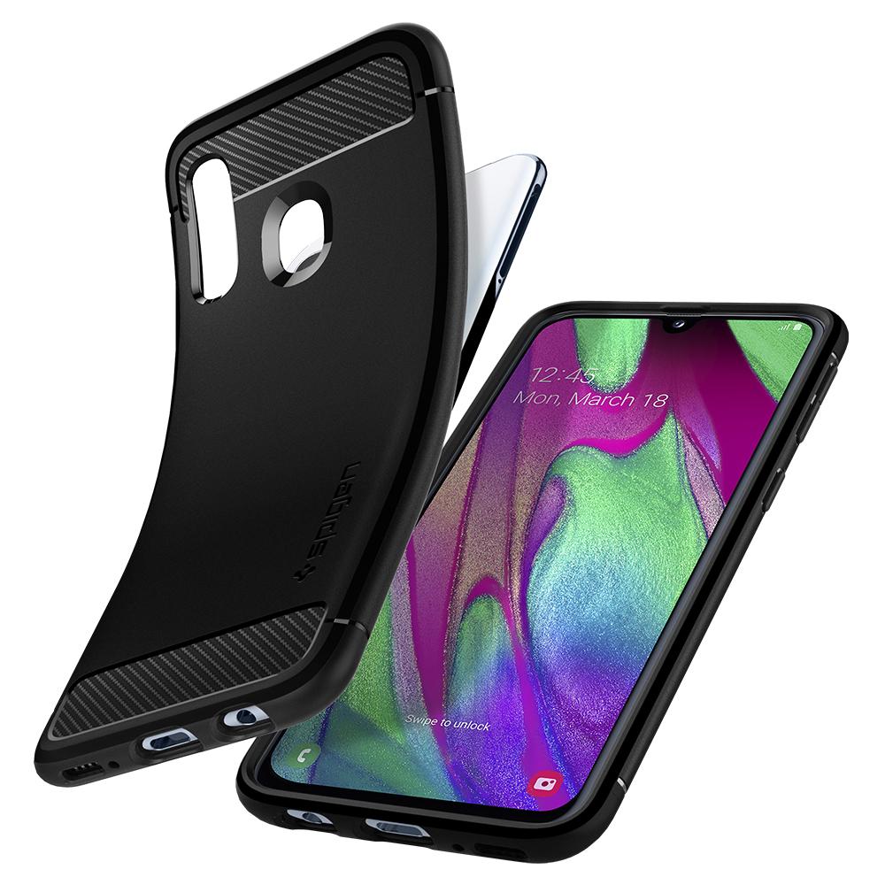 Samsung Galaxy A40 5.9" Spigen Rugged Armor Black MIL-STD 618CS26244 image