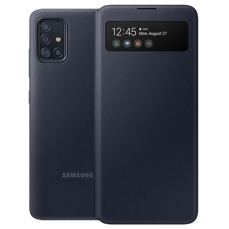 Original S-View Cover Samsung Galaxy A51 EF-EA515PBE Black image