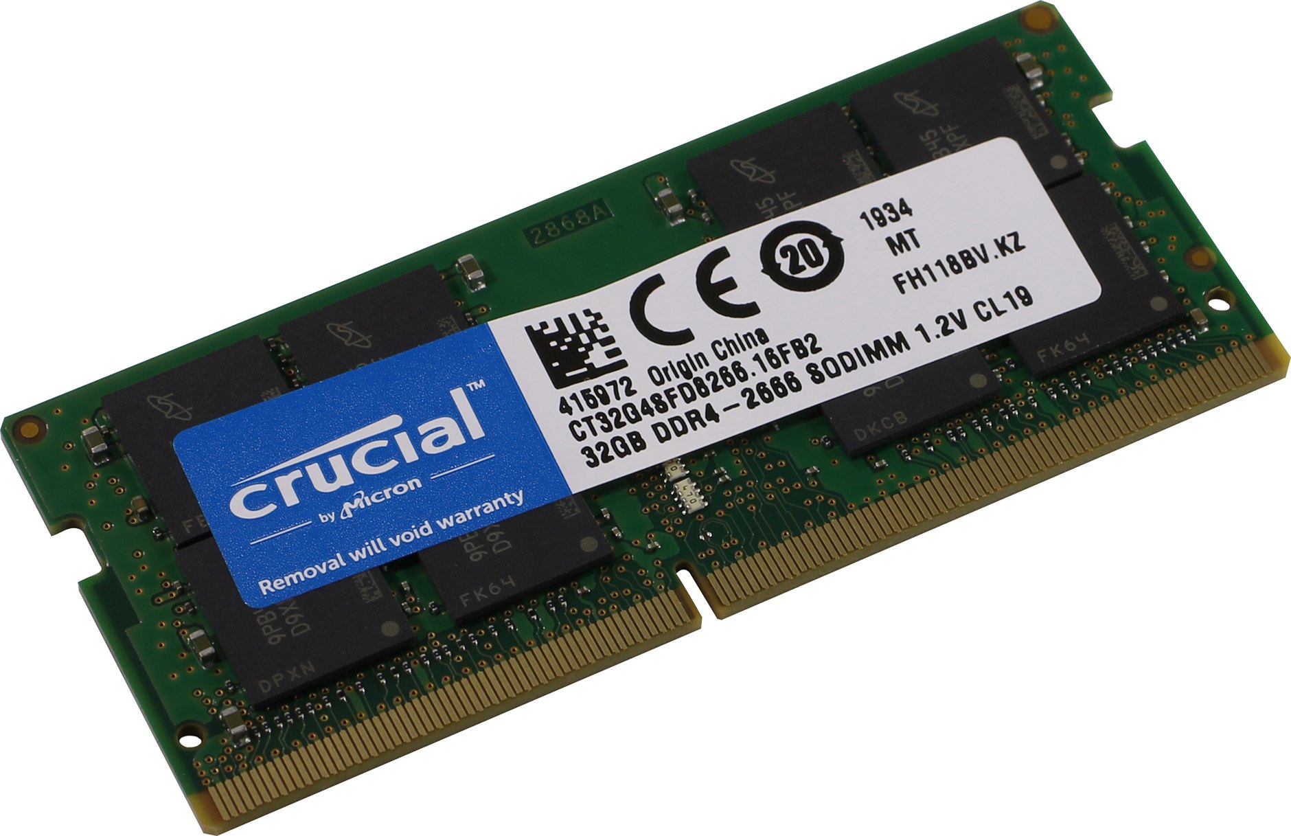 Crucial By Micron 32GB Ram DDR4 1.2V Για Φορητό 2666MHz CL19 CT32G4SFD8266 image