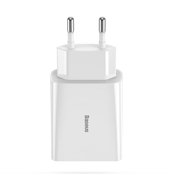 Ταχυφορτιστής (Αντάπτορας QC 3.0) 18W 2x1.5A Dual Port USB A White Baseus CCFS-V02 image