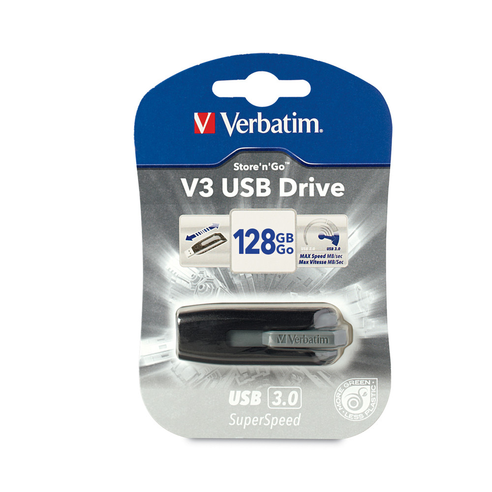 Verbatim V3 USB 3.2 Gen 1 Flash 128GB Store n Go Grey 49189 image