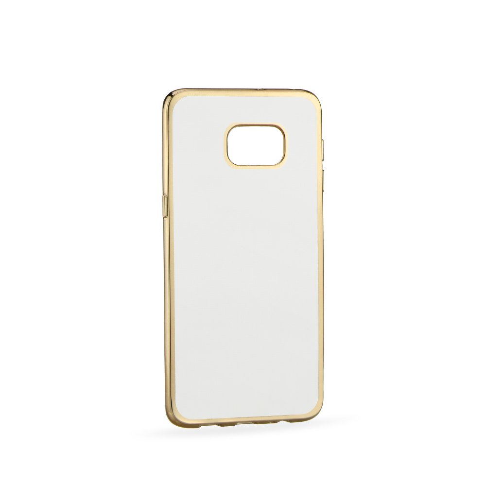 Samsung Galaxy S7 Edge G935 Ultra Slim Electro Silicone Case Transparent With Gold image